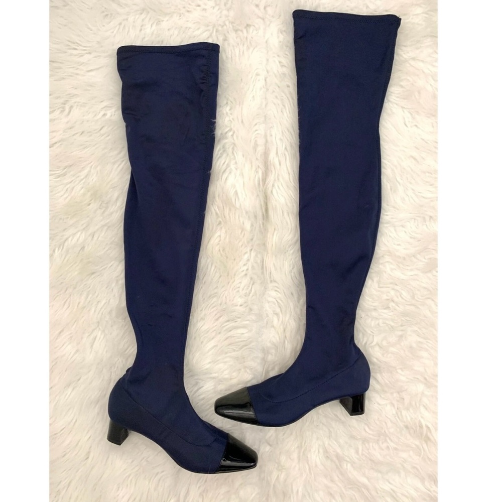 ZARA Blue & Black Cap Toe Over The Knee Sock
Boots, size 39